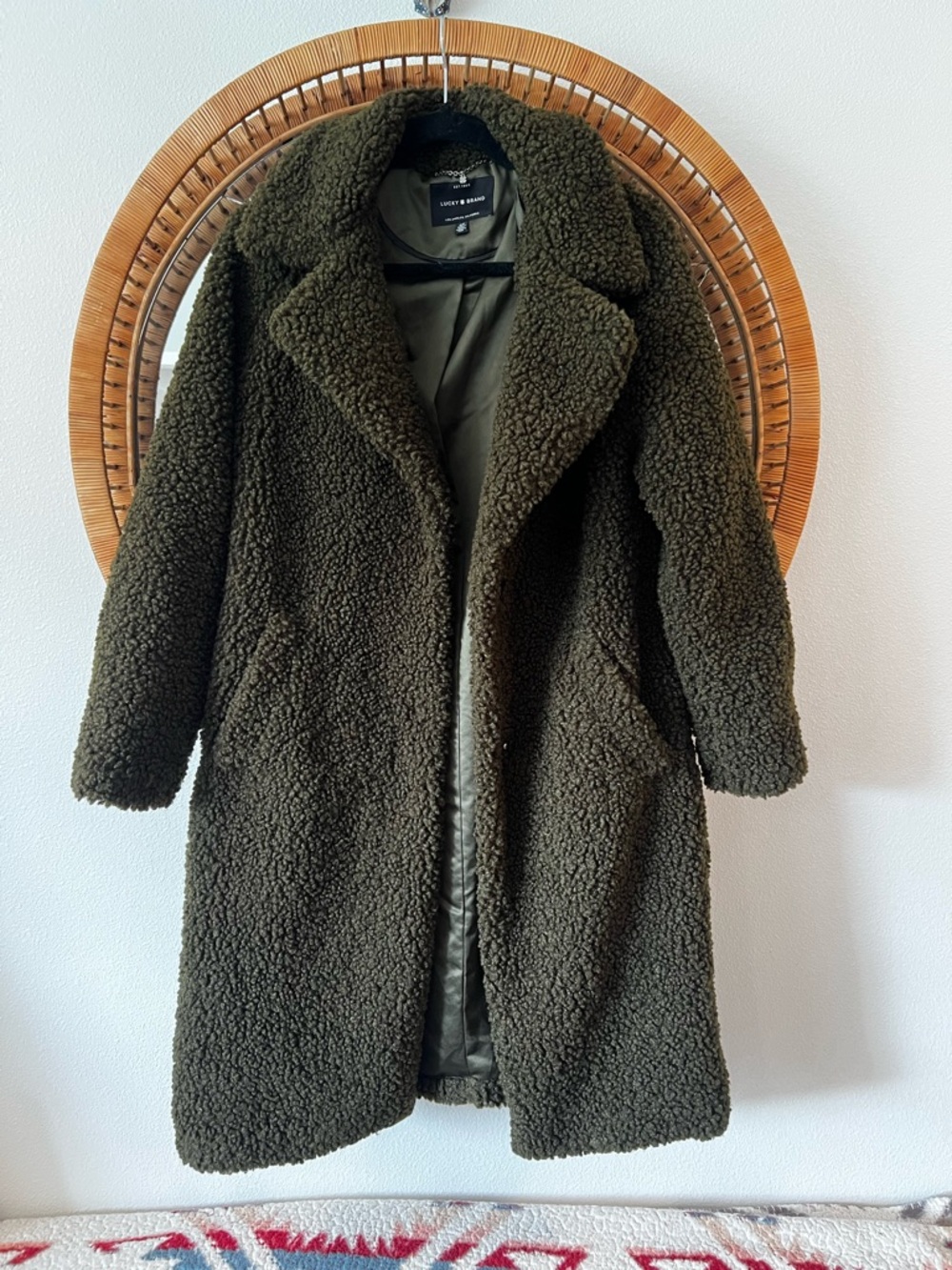 Lucky Brand Olive Green Teddy Coat